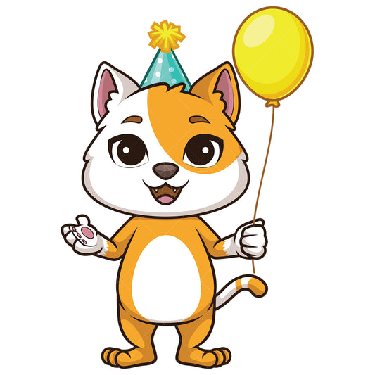 Royalty-free stock vector illustration of a birthday cat.