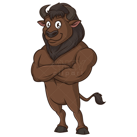 Royalty-free stock vector illustration of a confident bison.