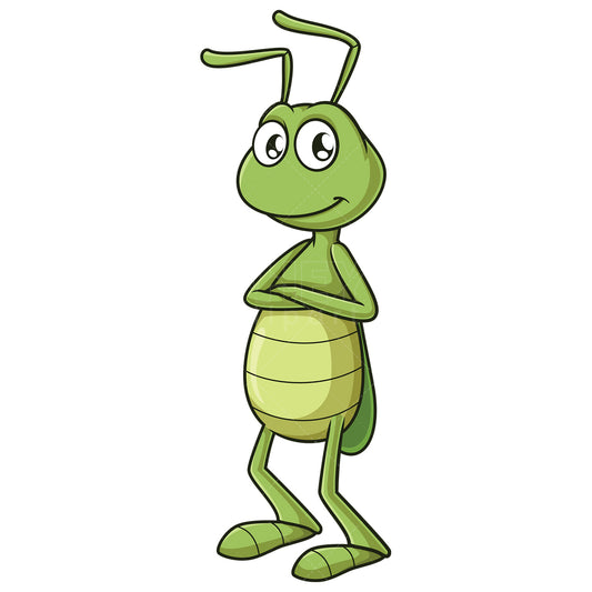 Royalty-free stock vector illustration of a confident cricket.