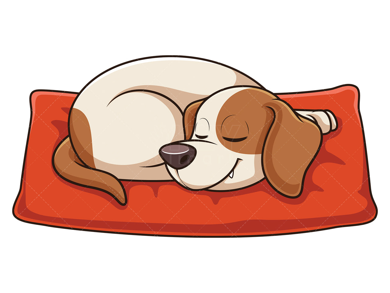 Royalty-free stock vector illustration of a cute little dog sleeping.