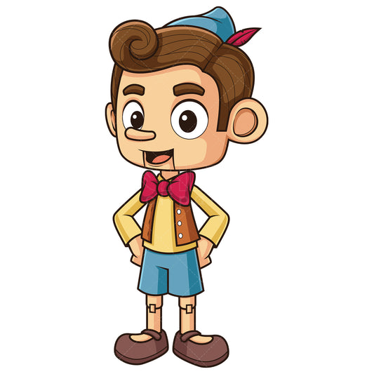 Royalty-free stock vector illustration of a cute pinocchio.