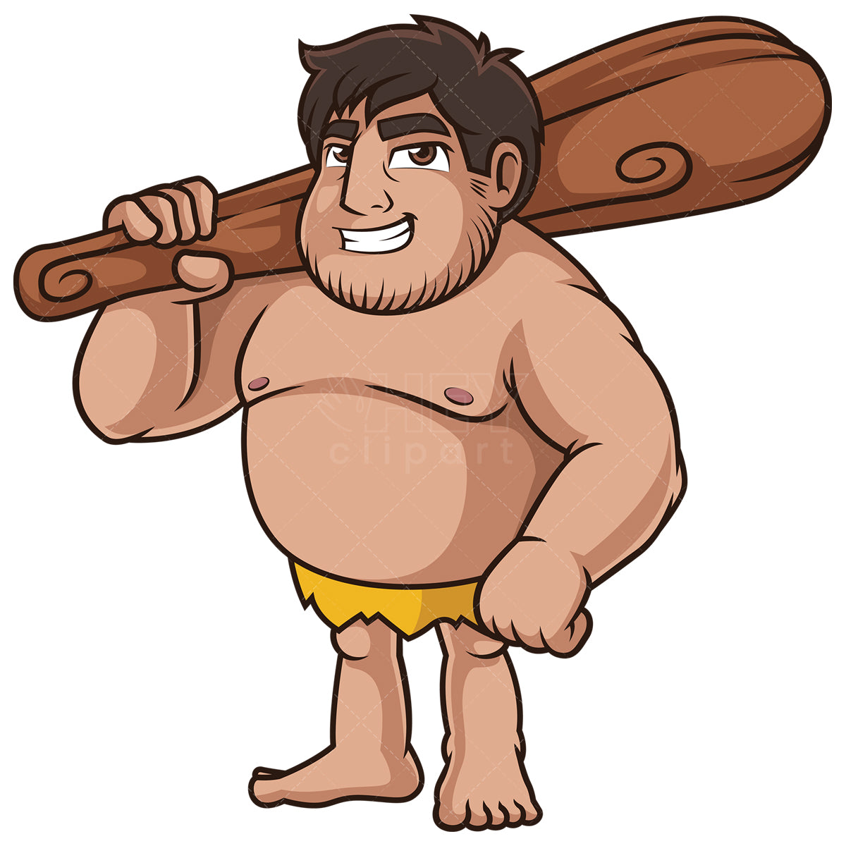 Royalty-free stock vector illustration of a fat caveman.