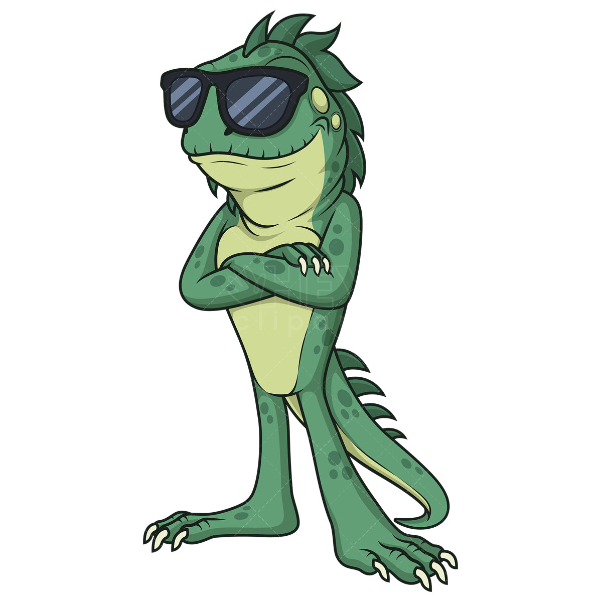 Royalty-free stock vector illustration of a iguana with sunglasses.