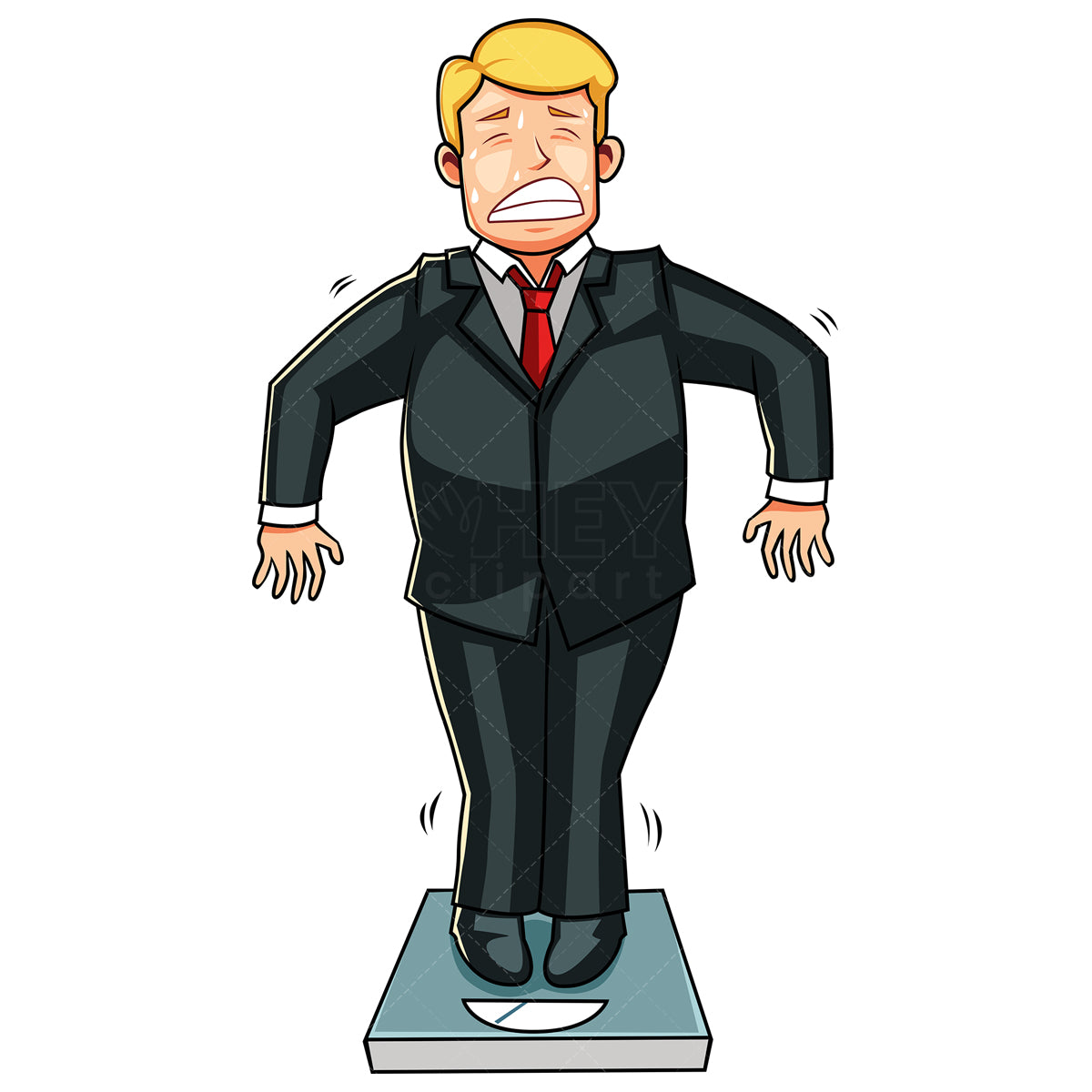 Royalty-free stock vector illustration of an overweight businessman.