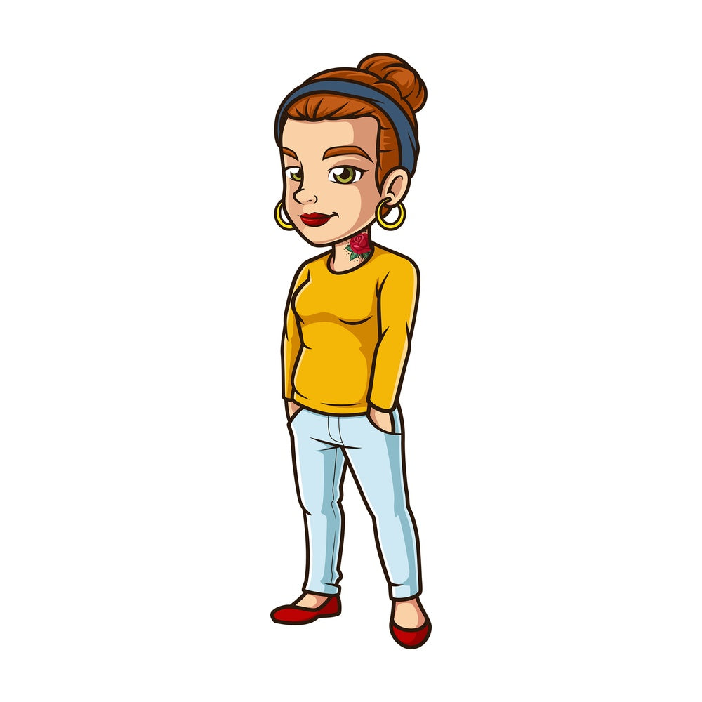 Hipster girl. PNG - JPG and vector EPS (infinitely scalable).