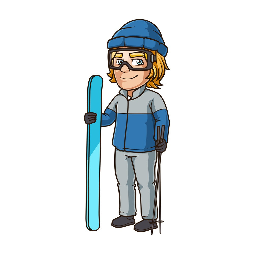 Male skier. PNG - JPG and vector EPS (infinitely scalable).