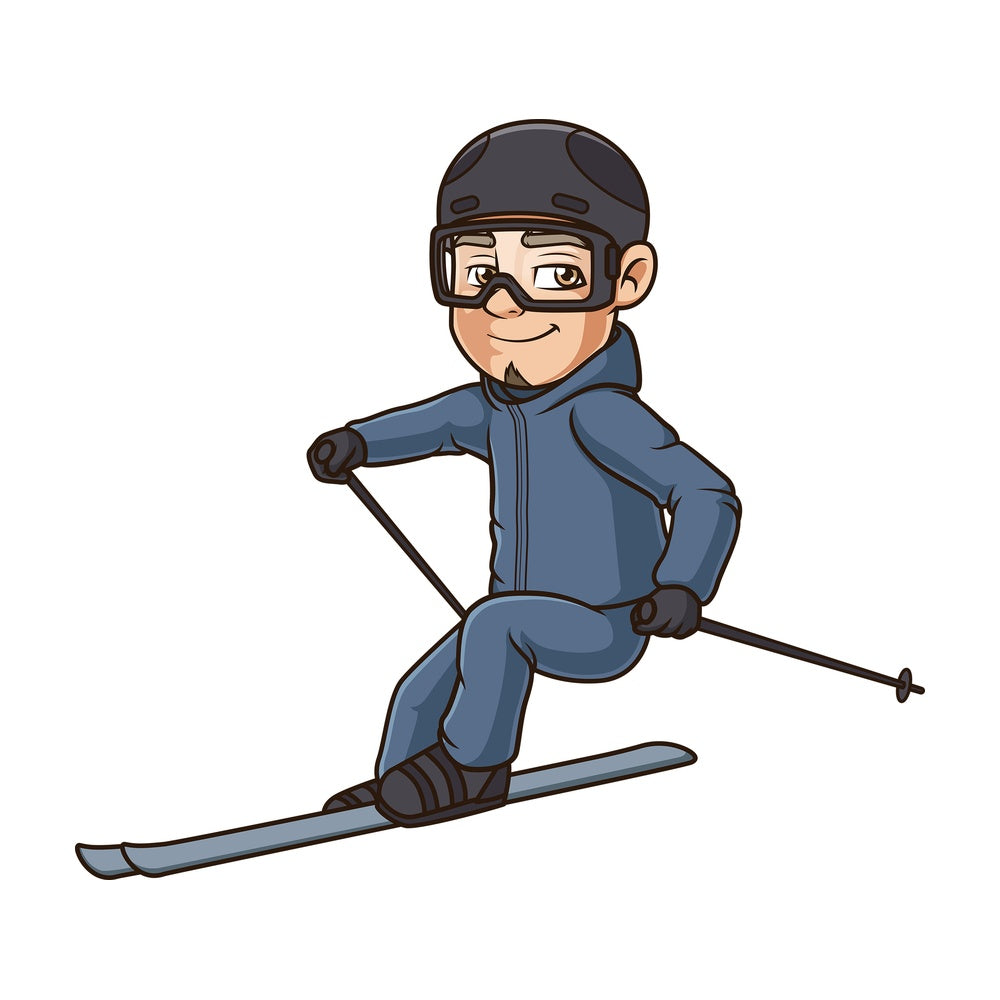 Man skiing slalom. PNG - JPG and vector EPS (infinitely scalable).