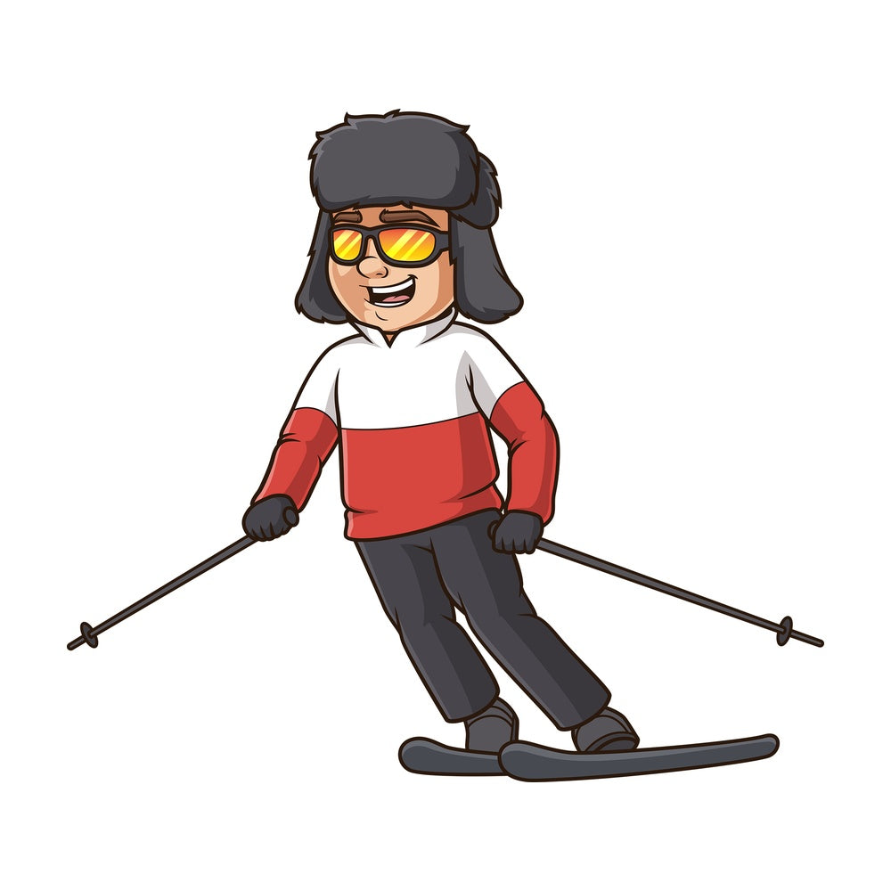 Guy skiing. PNG - JPG and vector EPS (infinitely scalable).