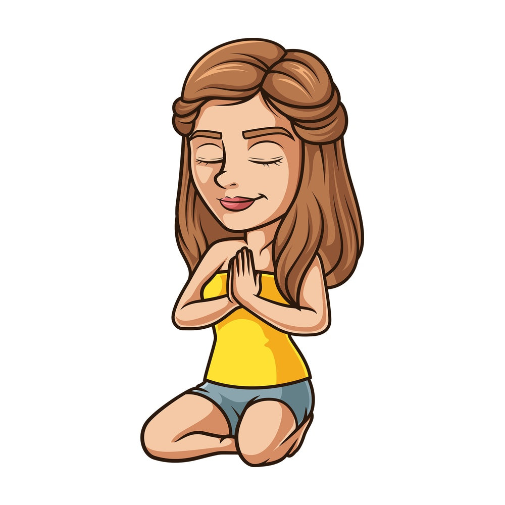 Young woman meditating. PNG - JPG and vector EPS (infinitely scalable).