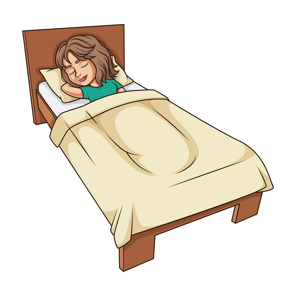 Latino woman sleeping in bed. PNG - JPG and vector EPS (infinitely scalable).