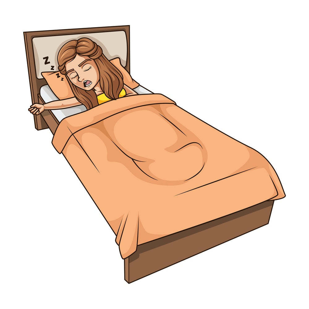 Young woman sleeping in bed. PNG - JPG and vector EPS (infinitely scalable).