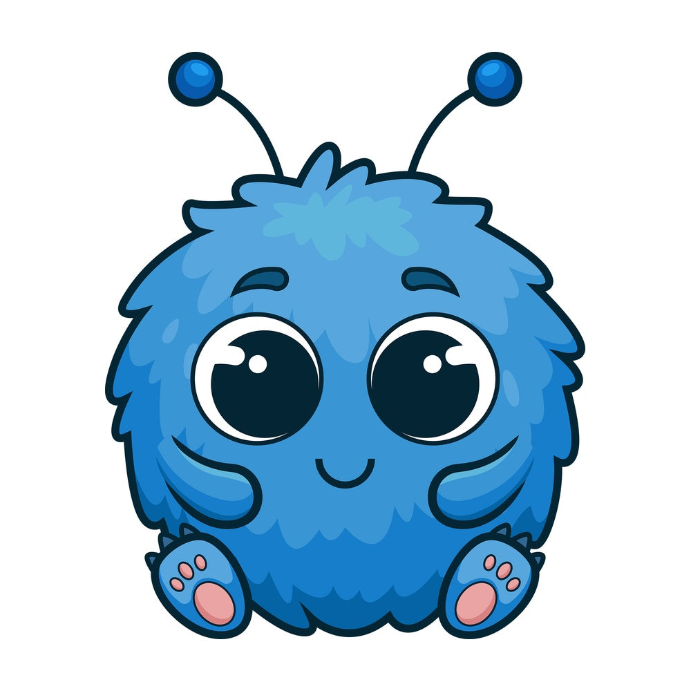 Cute monster happiness. PNG - JPG and vector EPS (infinitely scalable).