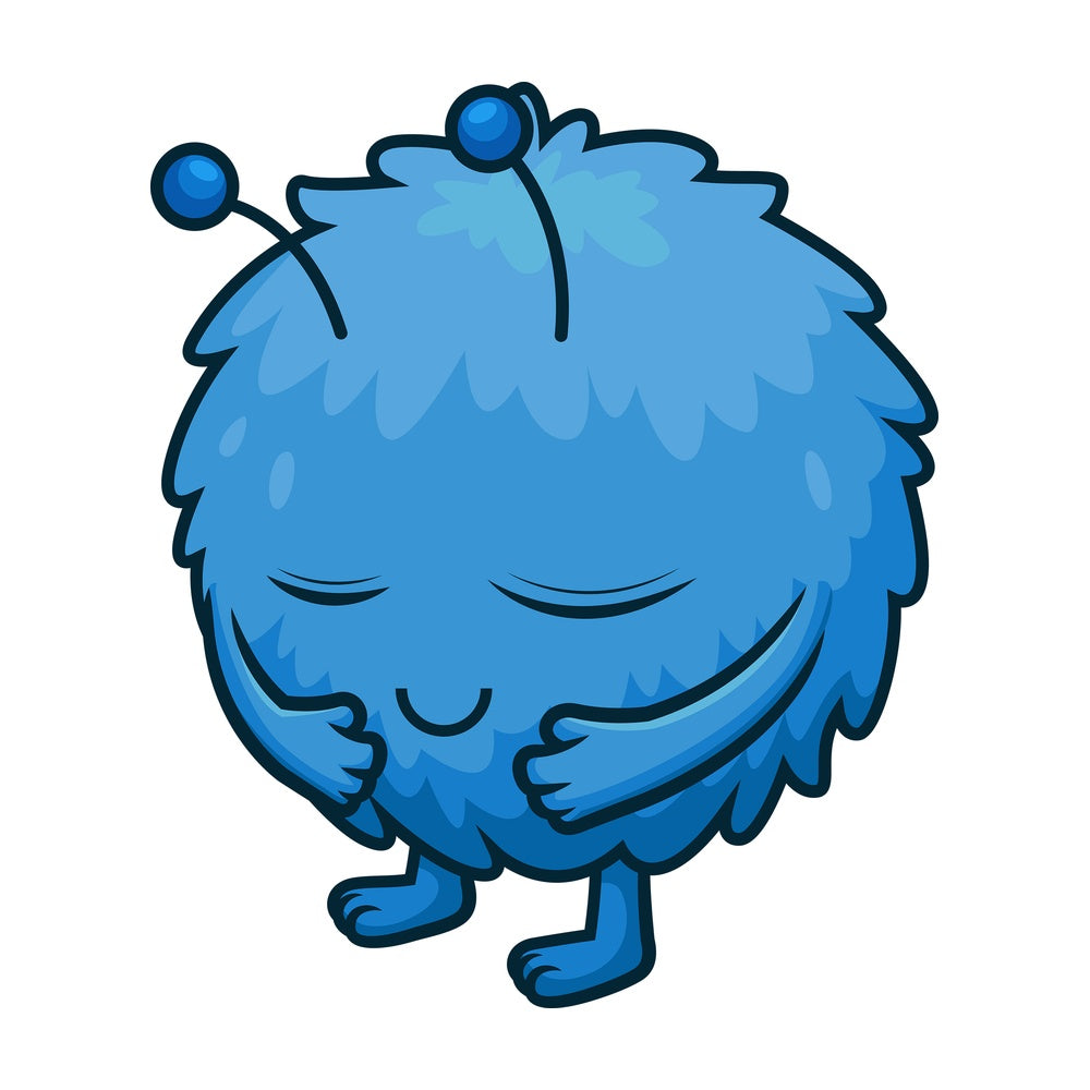 Cute monster humility. PNG - JPG and vector EPS (infinitely scalable).