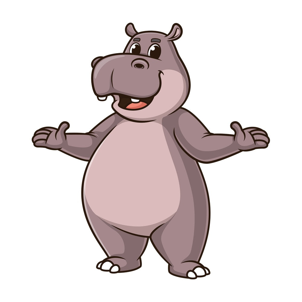 Welcoming hippo. PNG - JPG and vector EPS (infinitely scalable).