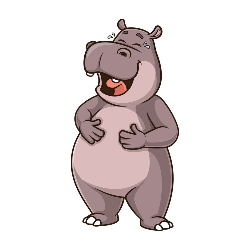 Hippo laughing. PNG - JPG and vector EPS (infinitely scalable).