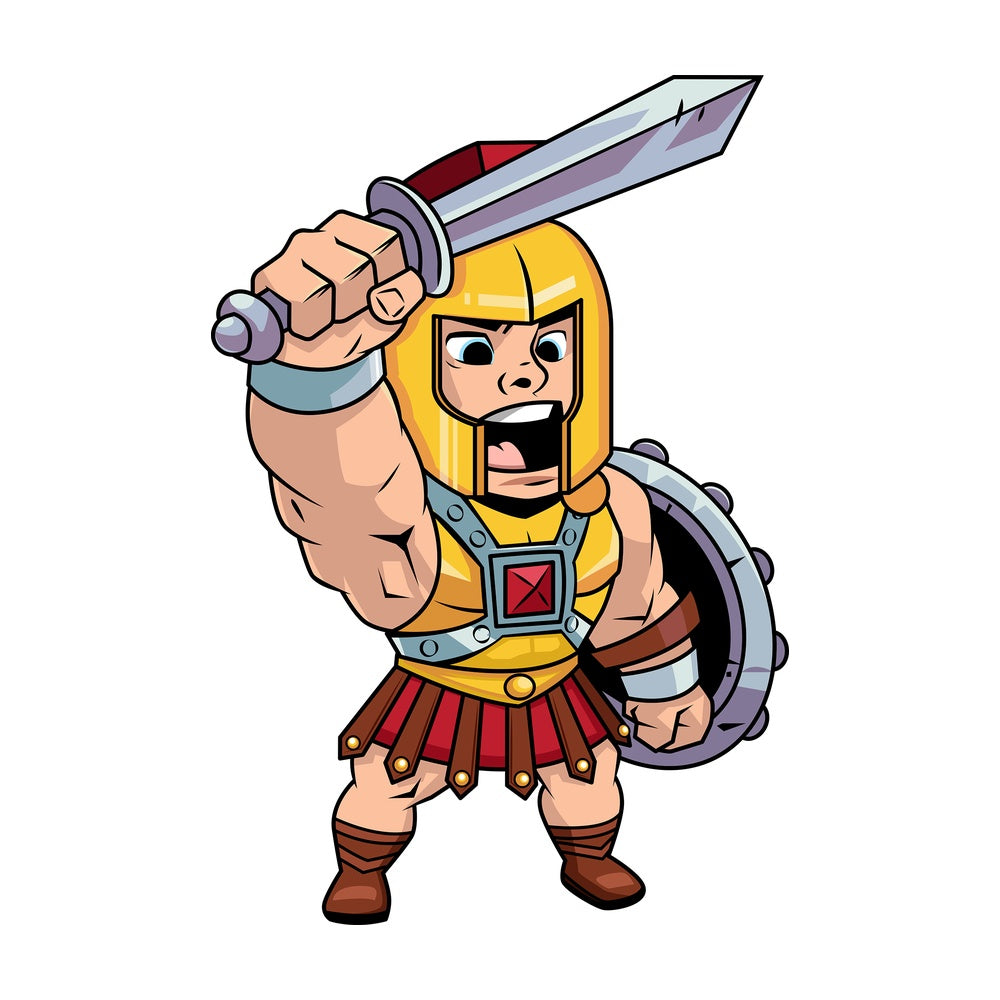 Roman centurion shouting a battle cry. PNG - JPG and vector EPS (infinitely scalable). Image isolated on transparent background.