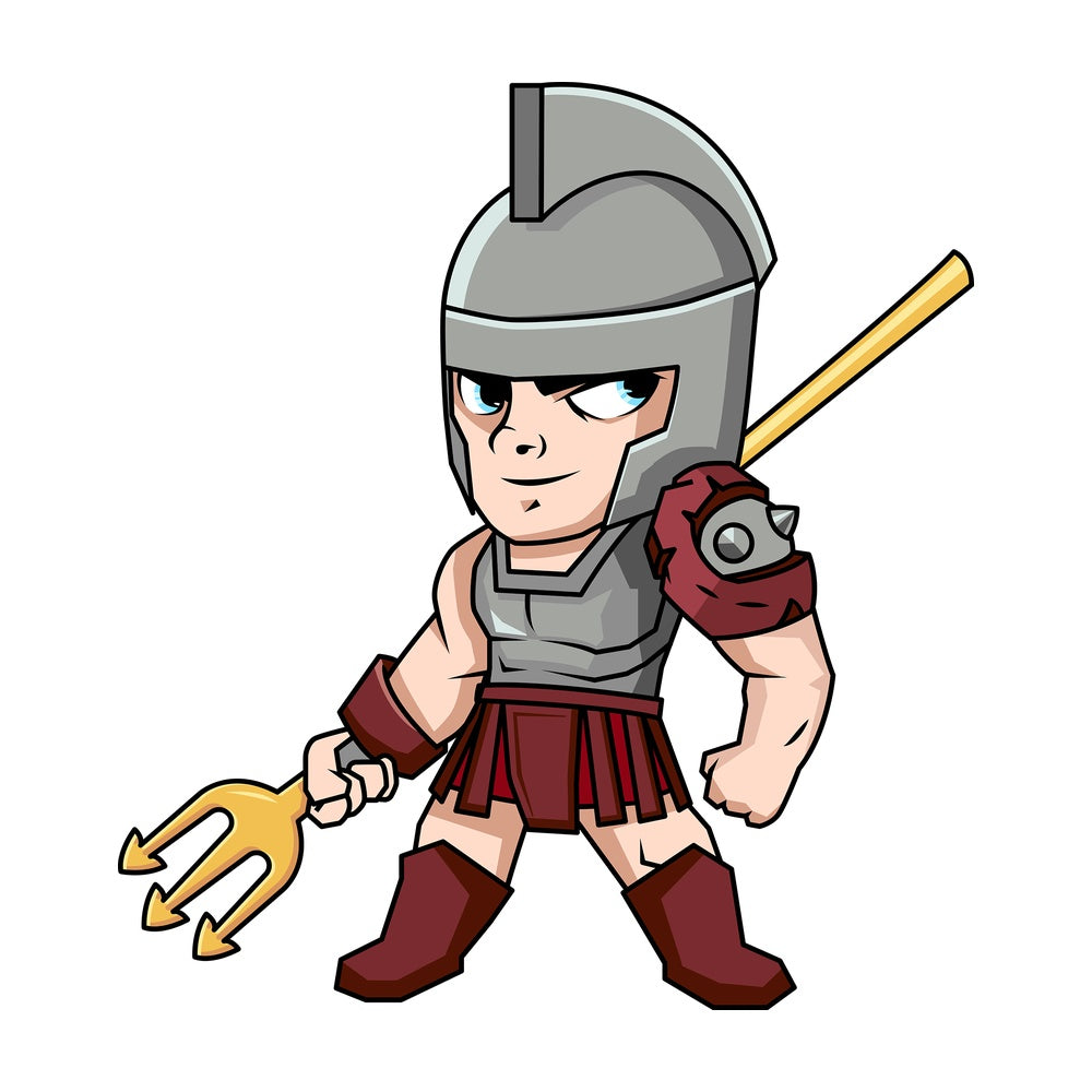 Retiarii gladiator with his trident. PNG - JPG and vector EPS (infinitely scalable). Image isolated on transparent background.