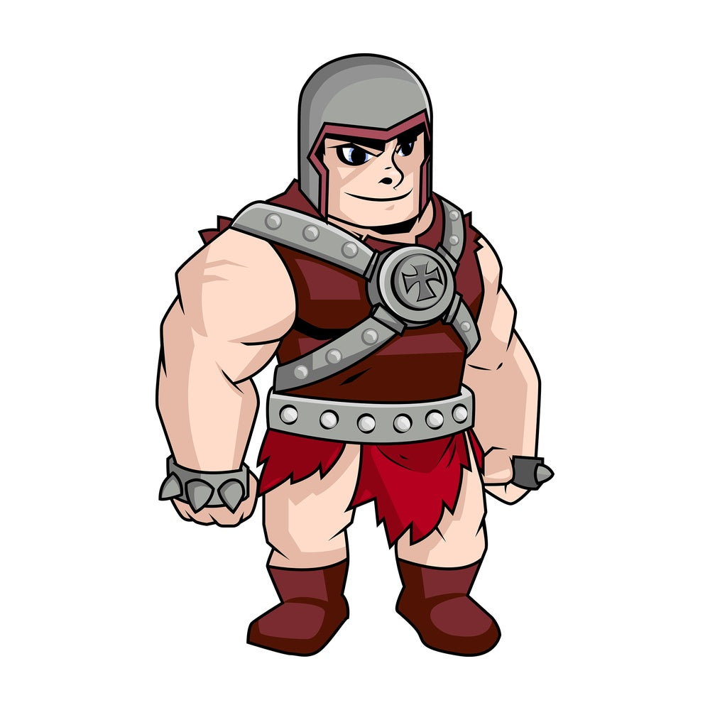 Muscular gladiator in full gear. PNG - JPG and vector EPS (infinitely scalable). Image isolated on transparent background.
