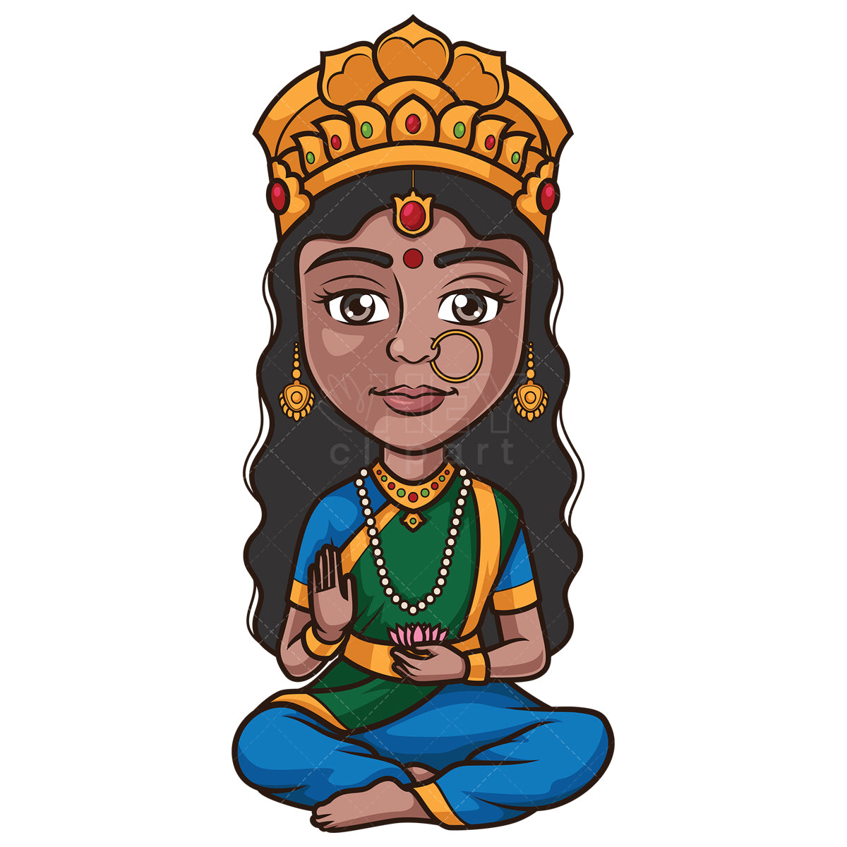 Royalty-free stock vector illustration of a goddess parvati.