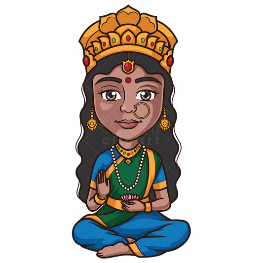 Royalty-free stock vector illustration of a goddess parvati.