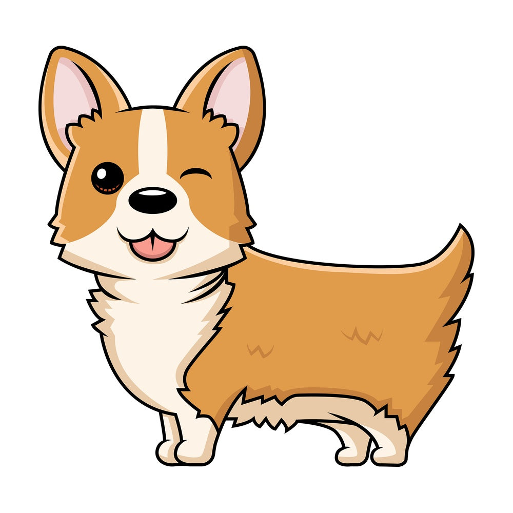 Cute corgi dog winking. PNG - JPG and vector EPS (infinitely scalable).