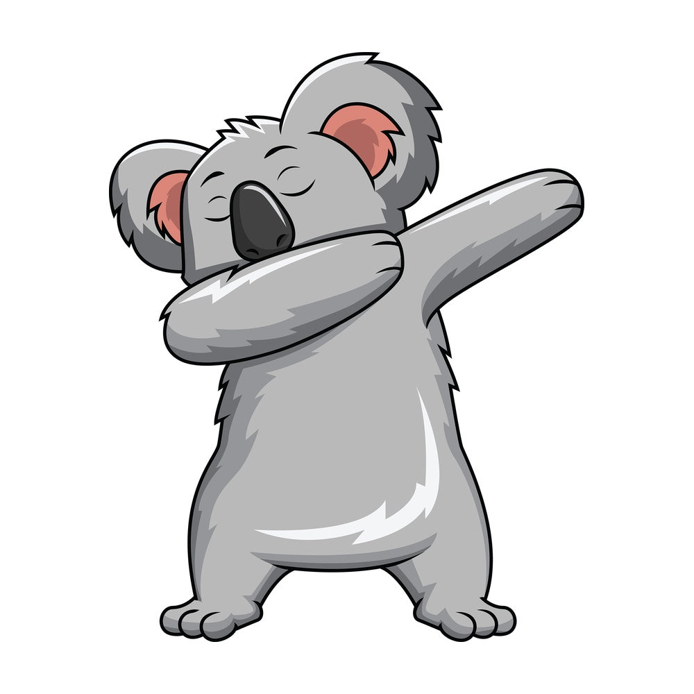 Dabbing koala bear - Image isolated on white background. Transparent PNG and vector (infinitely scalable) EPS