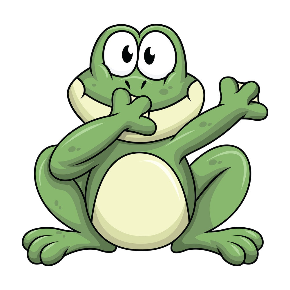 Dabbing frog - Image isolated on white background. Transparent PNG and vector (infinitely scalable) EPS