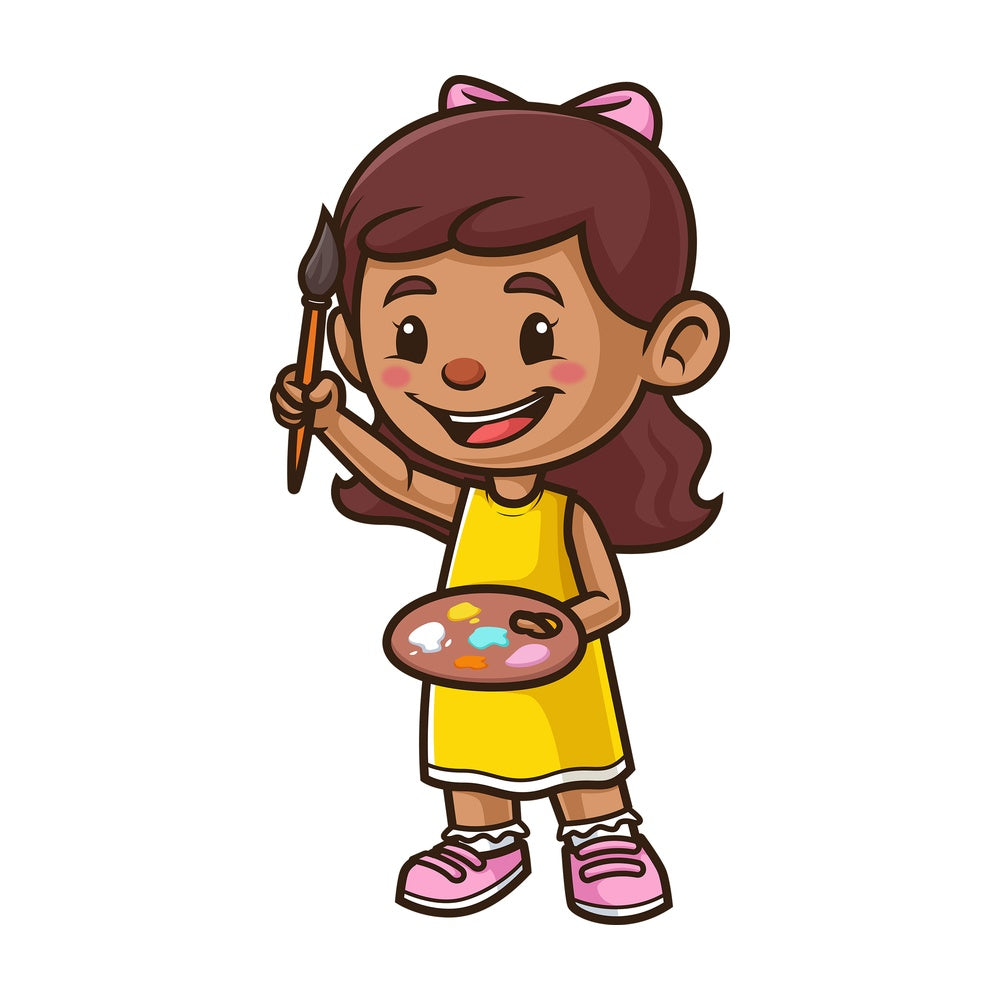 Artistic girl. PNG - JPG and vector EPS (infinitely scalable).