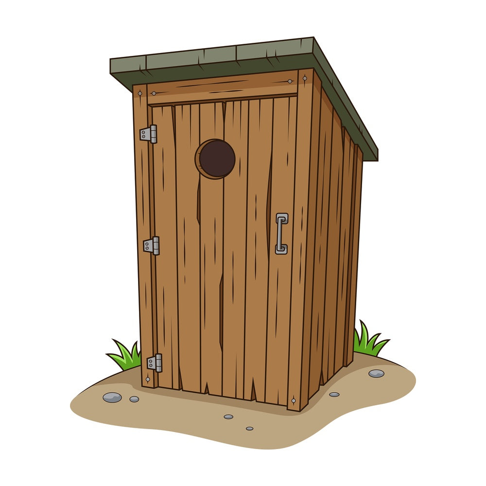 Rural toilet wooden shack. PNG - JPG and vector EPS file formats (infinitely scalable). Image isolated on transparent background.