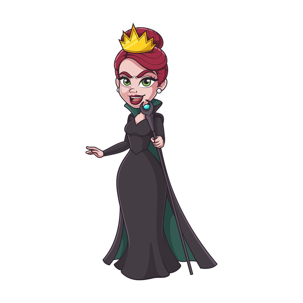Evil queen casting spell. PNG - JPG and vector EPS (infinitely scalable).
