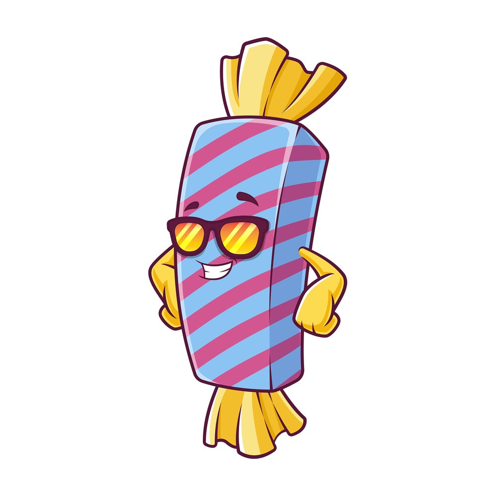 Cool candy with sunglasses. PNG - JPG and vector EPS (infinitely scalable).