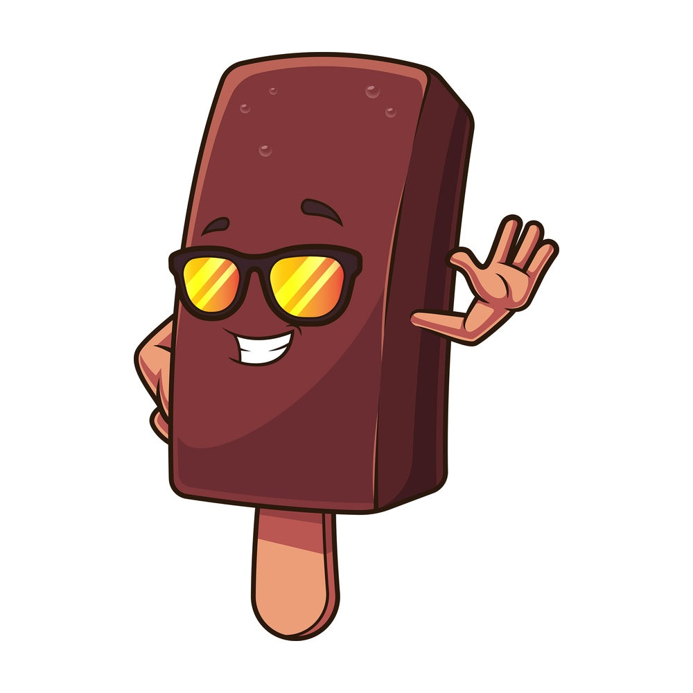 Waving ice pop with sunglasses. PNG - JPG and vector EPS (infinitely scalable).