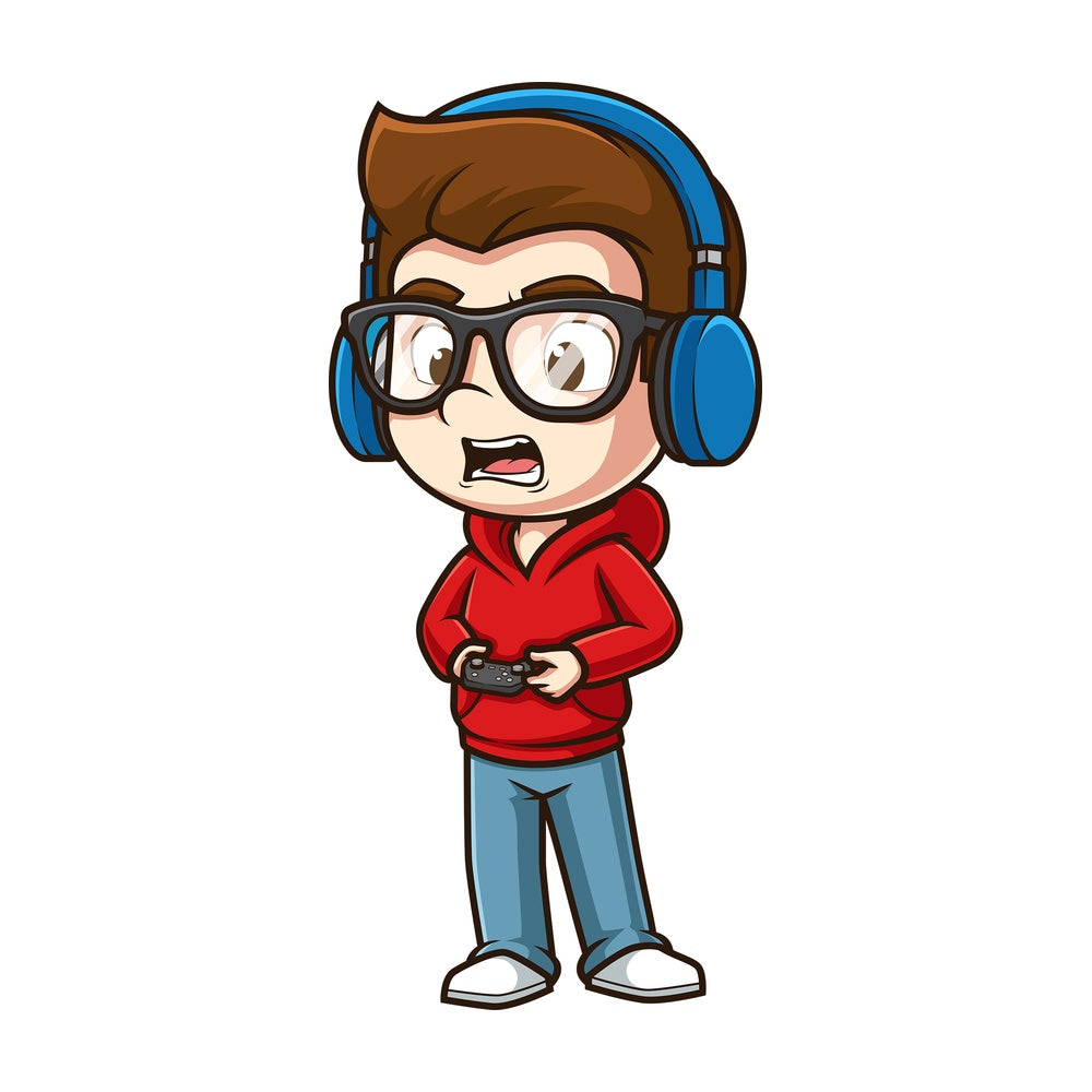 Intense gamer. PNG - JPG and vector EPS (infinitely scalable).