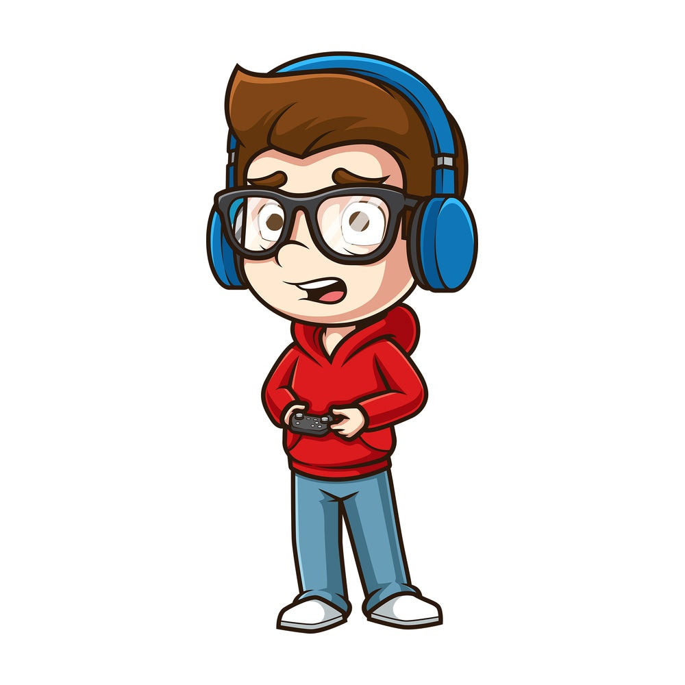 Worried gamer. PNG - JPG and vector EPS (infinitely scalable).