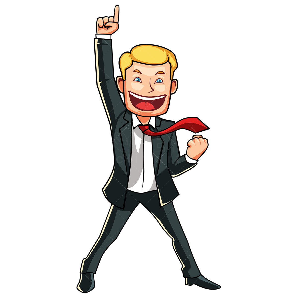Royalty-free stock vector illustration of a winner business man.