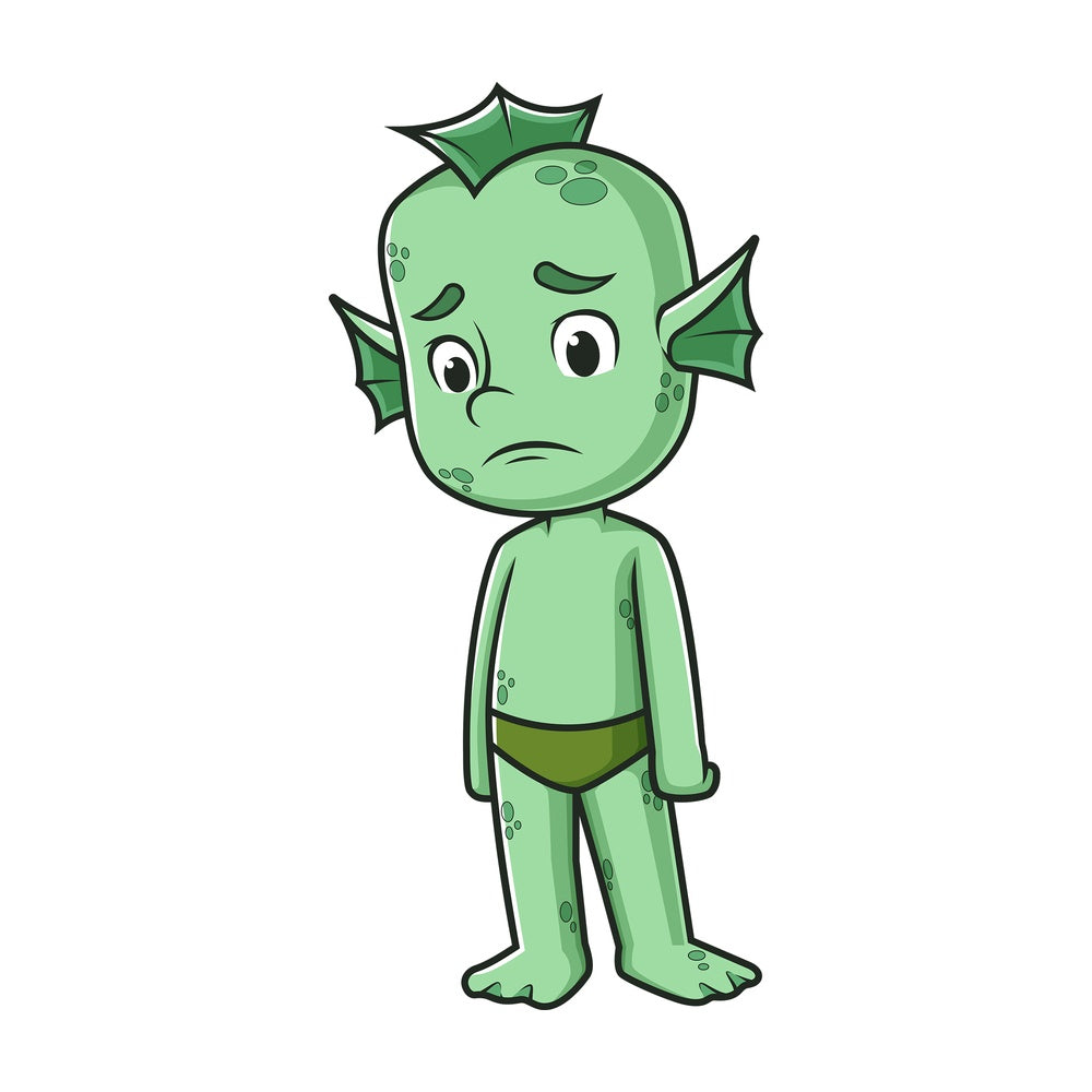 Sad merman. PNG - JPG and vector EPS (infinitely scalable).