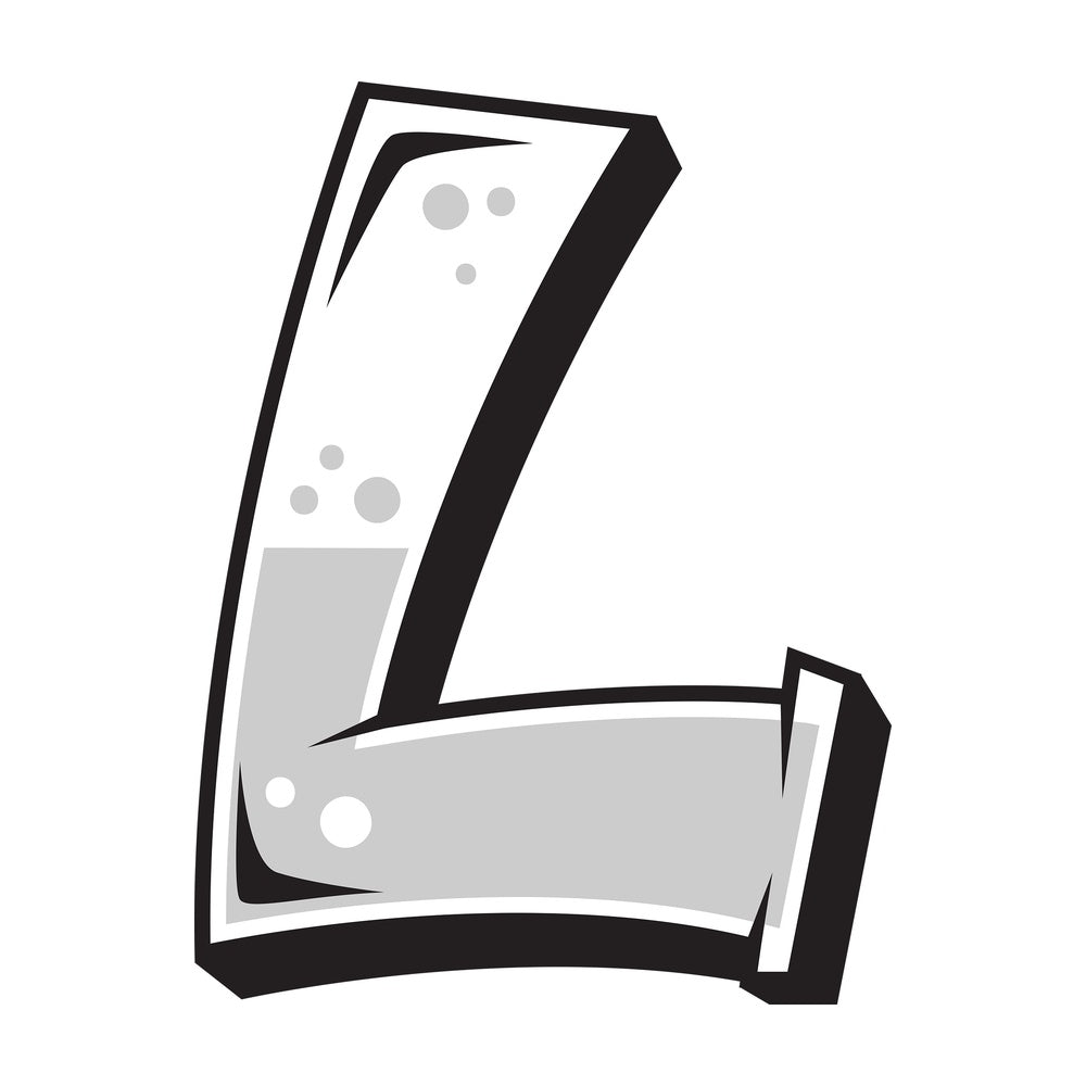 Graffiti letter l. PNG - JPG and vector EPS file formats (infinitely scalable). Image isolated on transparent background.