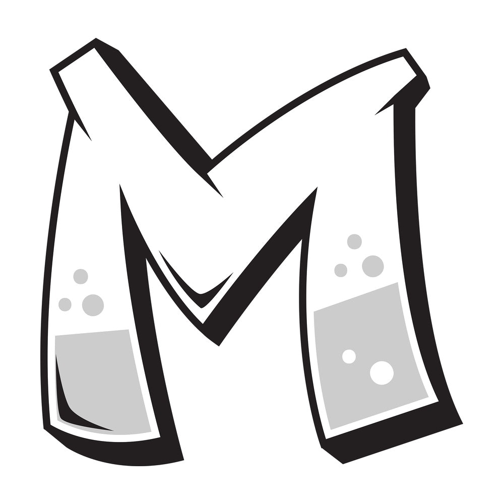 Graffiti letter m. PNG - JPG and vector EPS file formats (infinitely scalable). Image isolated on transparent background.