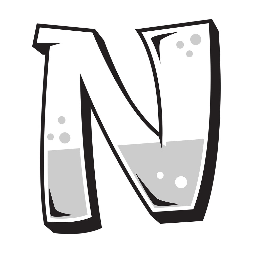 Graffiti letter n. PNG - JPG and vector EPS file formats (infinitely scalable). Image isolated on transparent background.