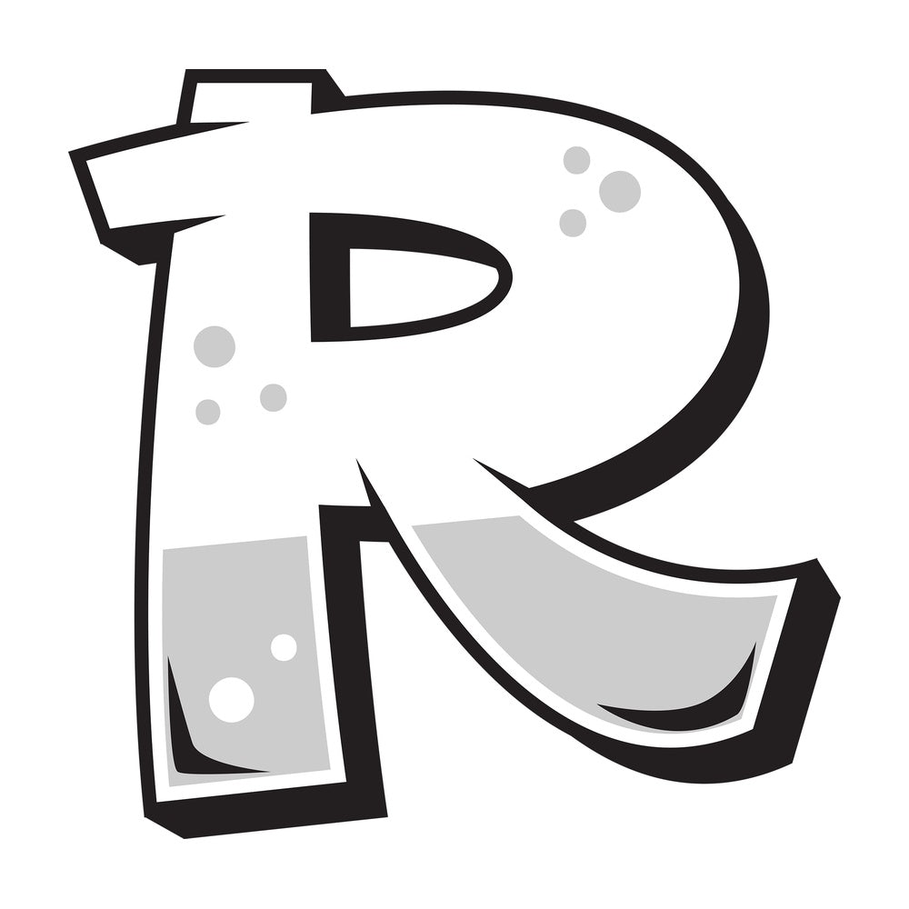 Graffiti letter r. PNG - JPG and vector EPS file formats (infinitely scalable). Image isolated on transparent background.
