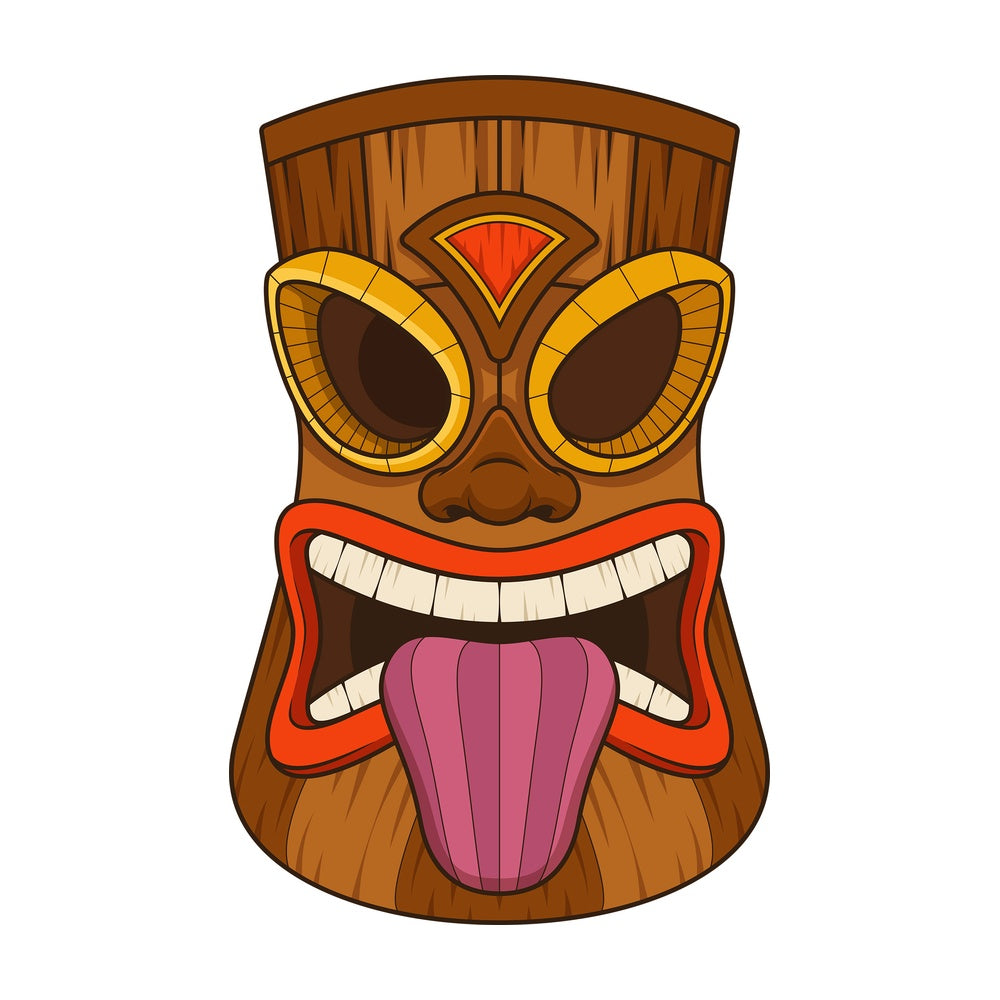 Tongue out tiki mask. PNG - JPG and vector EPS (infinitely scalable).