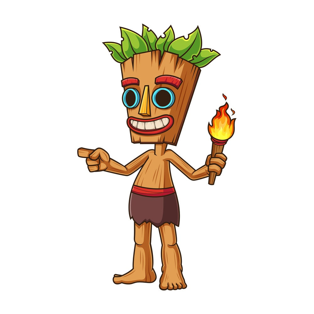 Tiki character presenting. PNG - JPG and vector EPS (infinitely scalable).