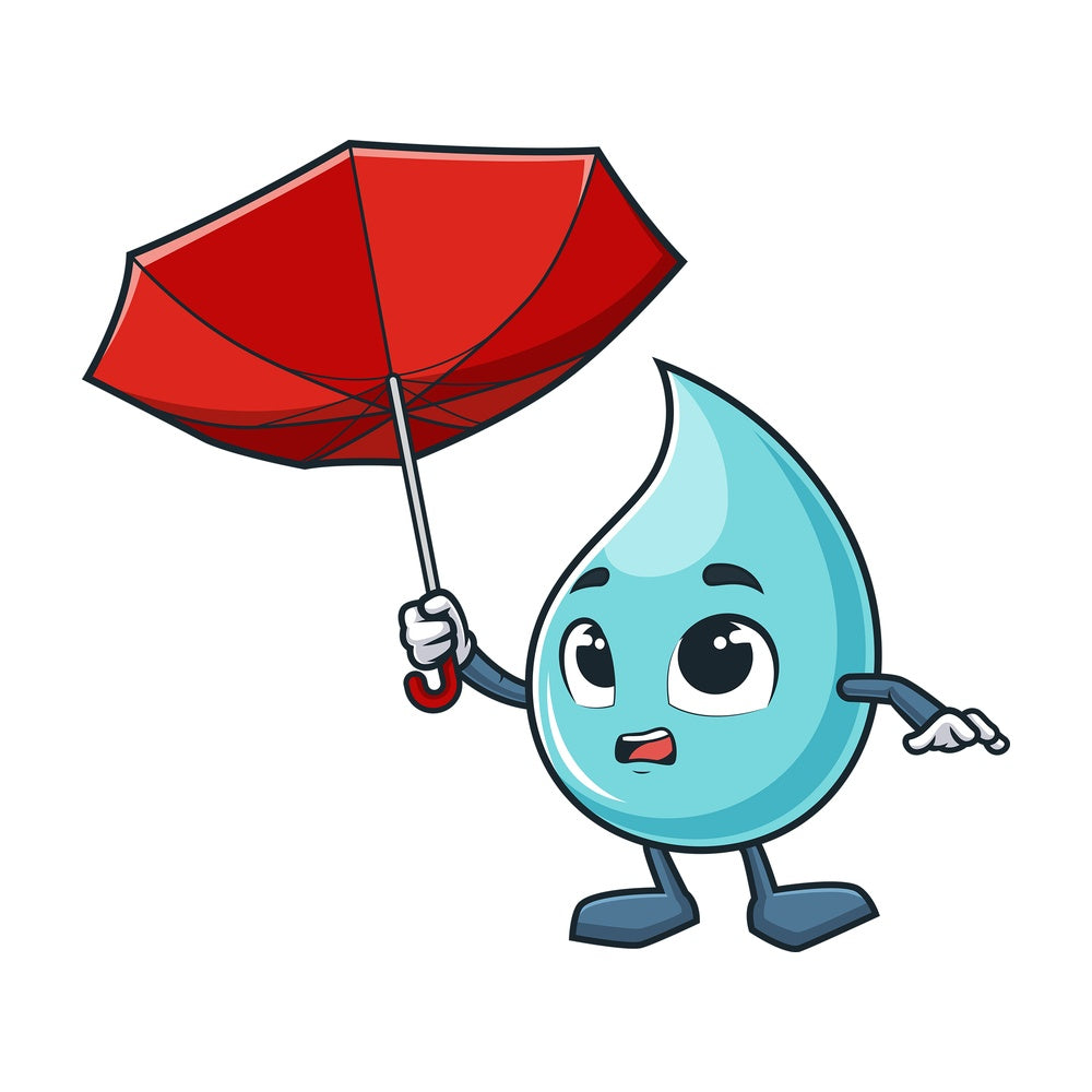 Rain drop umbrella against wind. PNG - JPG and vector EPS (infinitely scalable).