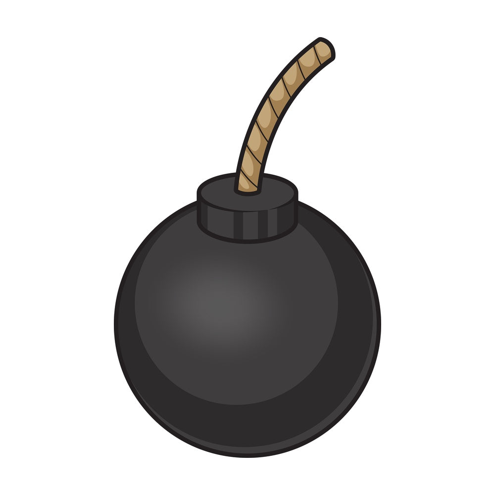 Cartoon round black bomb. PNG - JPG and vector EPS file formats (infinitely scalable). Image isolated on transparent background.