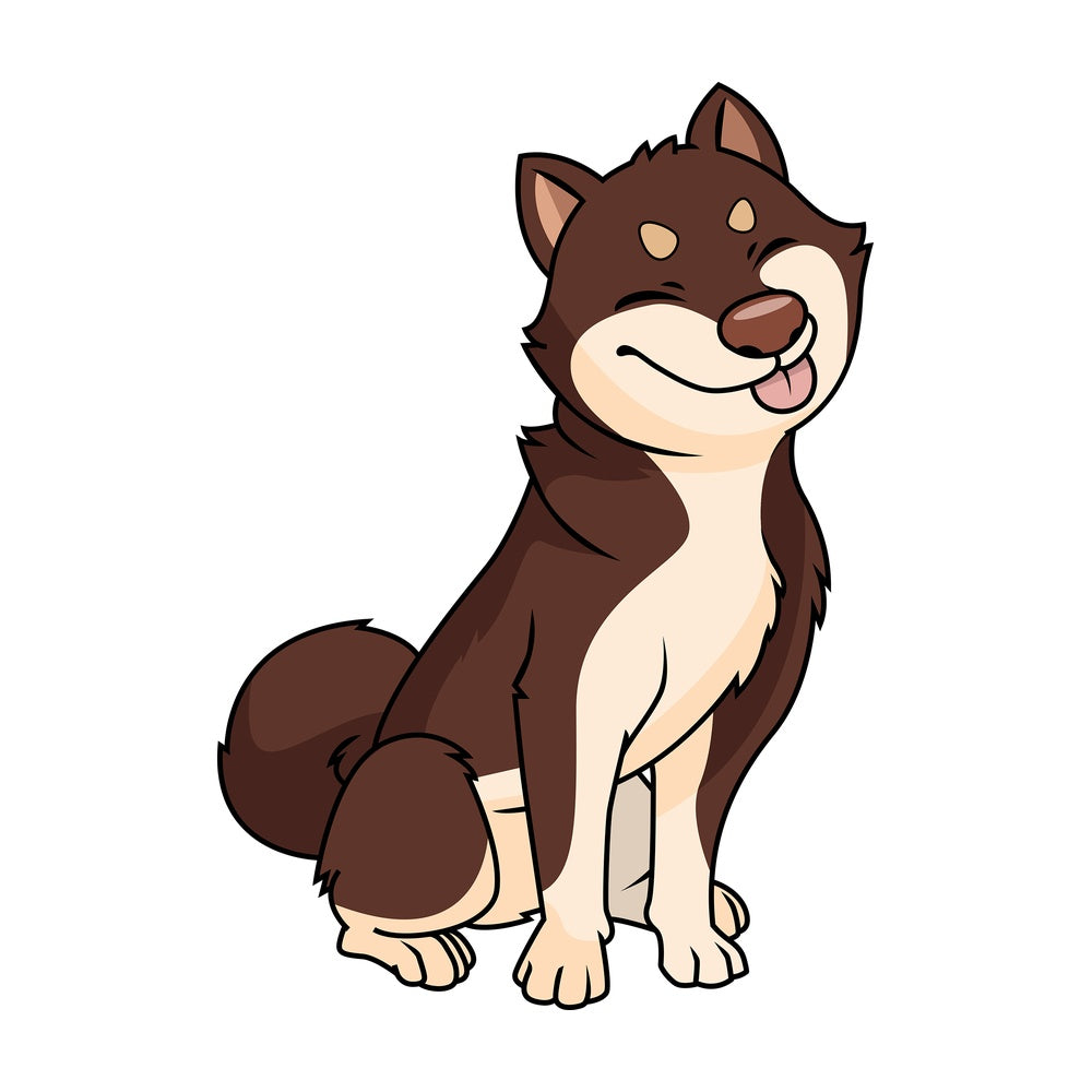 Akita dog sticking tongue out. PNG - JPG and vector EPS file formats (infinitely scalable). Image isolated on transparent background.