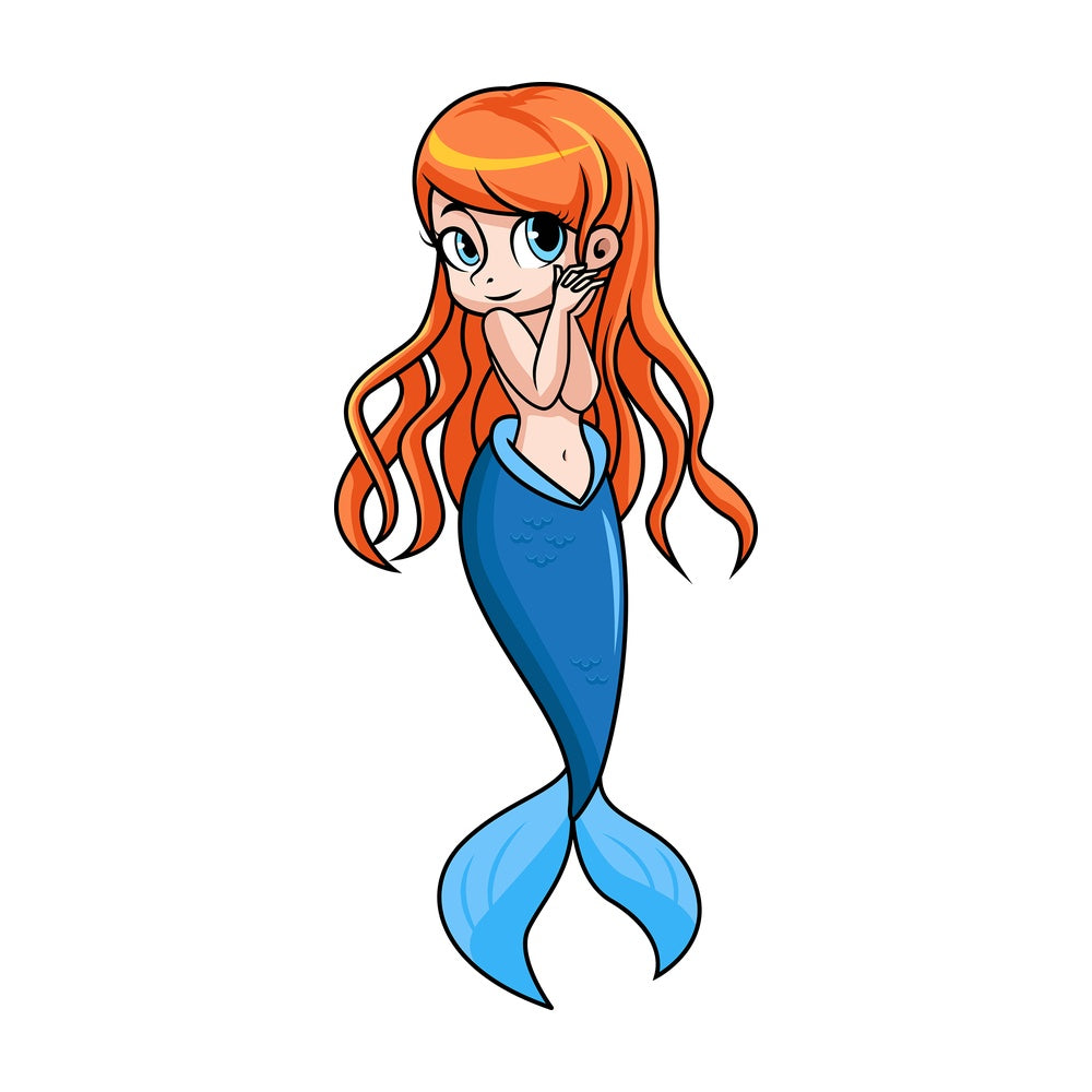 Mermaid in love. PNG - JPG and vector EPS file formats (infinitely scalable). Image isolated on transparent background.