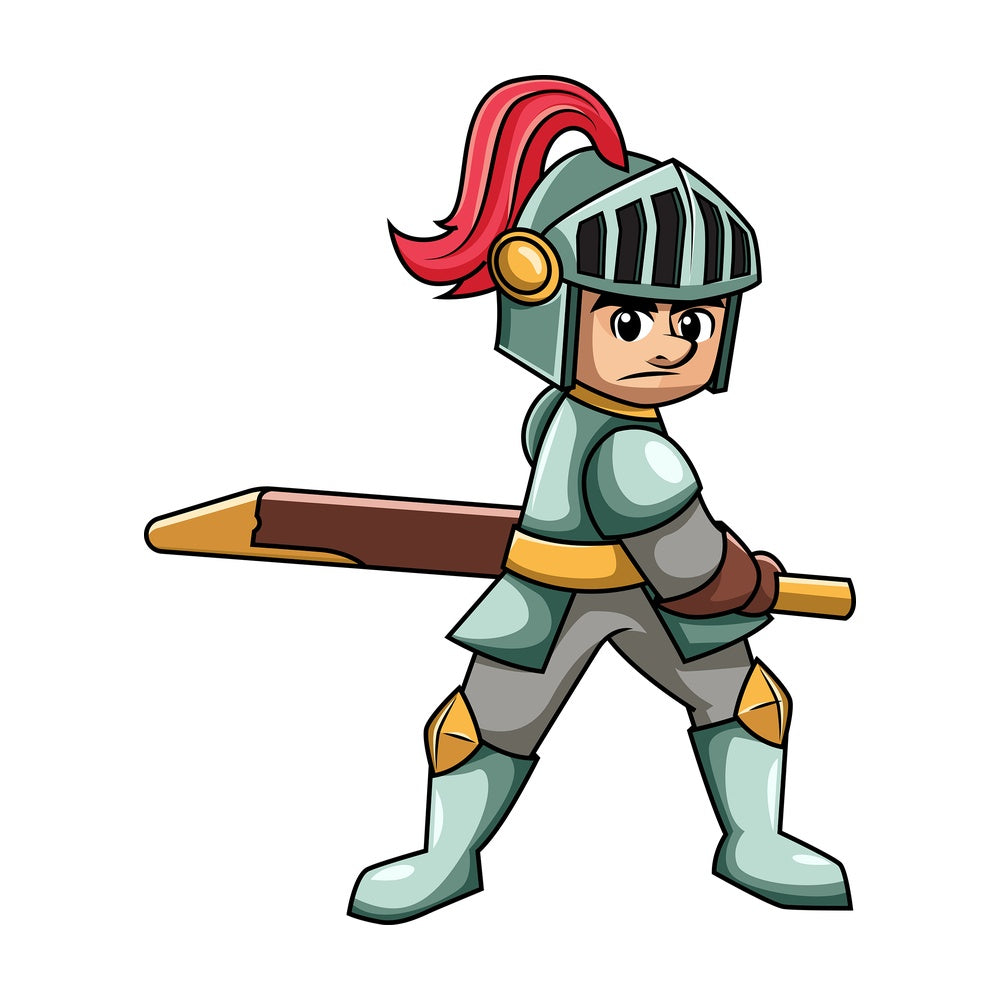 Medieval warrior pulling sword. PNG - JPG and vector EPS file formats (infinitely scalable). Image isolated on transparent background.