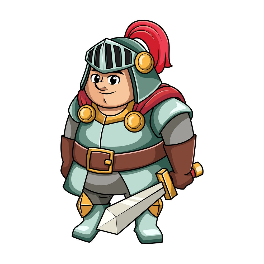 Fat knight. PNG - JPG and vector EPS file formats (infinitely scalable). Image isolated on transparent background.
