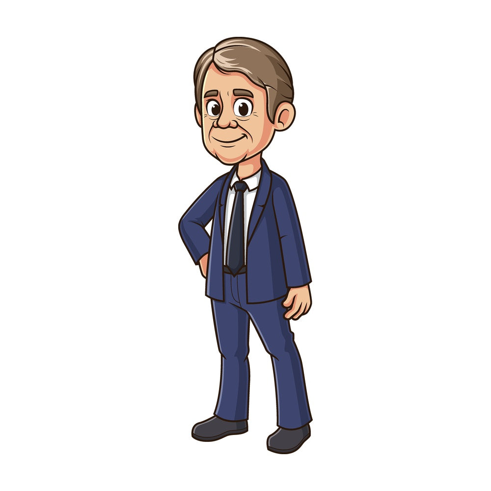 Cartoon jimmy carter. PNG - JPG and vector EPS file formats (infinitely scalable). Image isolated on transparent background.