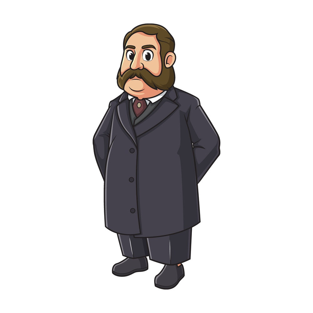Cartoon chester alan arthur. PNG - JPG and vector EPS file formats (infinitely scalable). Image isolated on transparent background.
